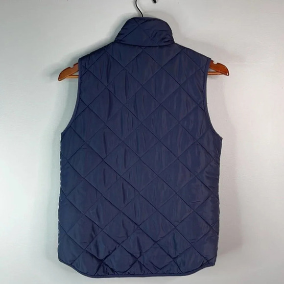THREAD AND SUPPLY Quilted Vest Navy Blue Outerwear Zipper Pockets Coastal Size S - Picture 6 of 11